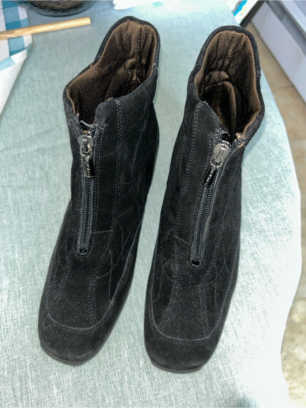Aquatalia Black Leather Ankle Bootie